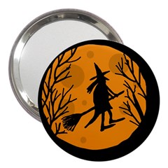 Halloween Witch - Orange Moon 3  Handbag Mirrors by Valentinaart