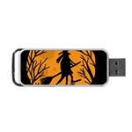 Halloween witch - orange moon Portable USB Flash (Two Sides) Front