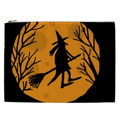 Halloween Witch - Orange Moon Cosmetic Bag (xxl)  by Valentinaart