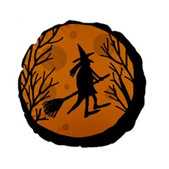 Halloween Witch - Orange Moon Standard 15  Premium Round Cushions