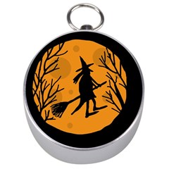 Halloween Witch - Orange Moon Silver Compasses