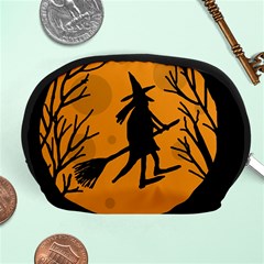 Halloween Witch - Orange Moon Accessory Pouches (medium)  by Valentinaart