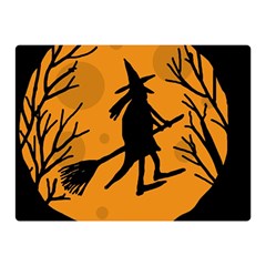 Halloween Witch - Orange Moon Double Sided Flano Blanket (mini) 