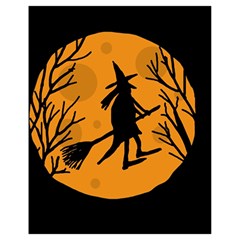 Halloween Witch - Orange Moon Drawstring Bag (small)