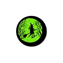 Halloween Witch - Green Moon Golf Ball Marker