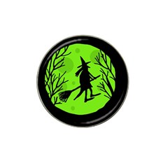 Halloween Witch - Green Moon Hat Clip Ball Marker (4 Pack) by Valentinaart