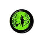 Halloween witch - green moon Hat Clip Ball Marker (4 pack) Front