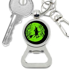 Halloween Witch - Green Moon Bottle Opener Key Chains