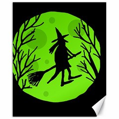 Halloween Witch - Green Moon Canvas 16  X 20   by Valentinaart