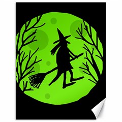 Halloween Witch - Green Moon Canvas 18  X 24  