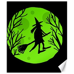 Halloween Witch - Green Moon Canvas 20  X 24   by Valentinaart