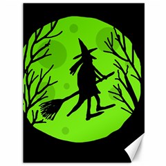 Halloween Witch - Green Moon Canvas 36  X 48   by Valentinaart