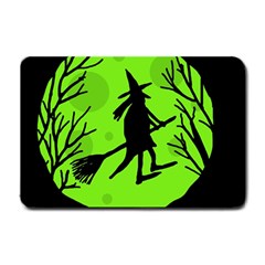 Halloween Witch - Green Moon Small Doormat 