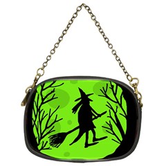 Halloween Witch - Green Moon Chain Purses (one Side) 