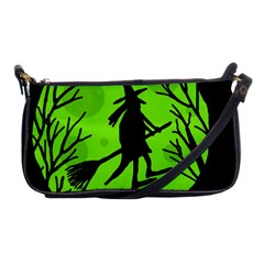 Halloween Witch - Green Moon Shoulder Clutch Bags