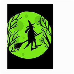 Halloween Witch - Green Moon Large Garden Flag (two Sides) by Valentinaart