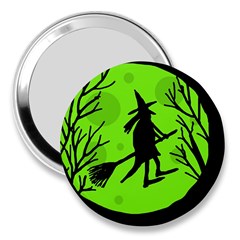 Halloween Witch - Green Moon 3  Handbag Mirrors