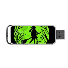 Halloween Witch - Green Moon Portable Usb Flash (one Side)