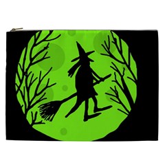 Halloween Witch - Green Moon Cosmetic Bag (xxl)  by Valentinaart