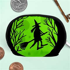 Halloween Witch - Green Moon Accessory Pouches (medium)  by Valentinaart