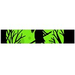 Halloween witch - green moon Flano Scarf (Large) Front