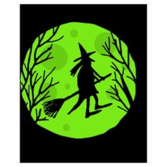 Halloween Witch - Green Moon Drawstring Bag (small)