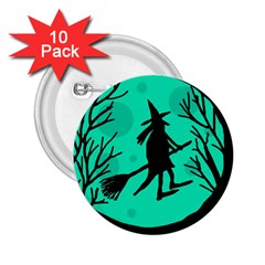 Halloween Witch - Cyan Moon 2 25  Buttons (10 Pack) 