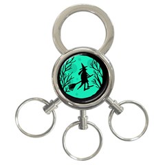 Halloween Witch - Cyan Moon 3-ring Key Chains