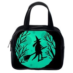 Halloween Witch - Cyan Moon Classic Handbags (one Side) by Valentinaart