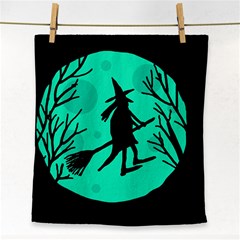 Halloween Witch - Cyan Moon Face Towel