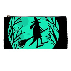 Halloween Witch - Cyan Moon Pencil Cases by Valentinaart