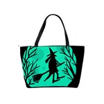 Halloween witch - cyan moon Shoulder Handbags Back