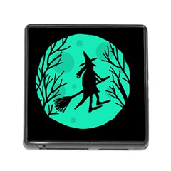 Halloween Witch - Cyan Moon Memory Card Reader (square) by Valentinaart