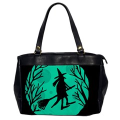 Halloween Witch - Cyan Moon Office Handbags by Valentinaart