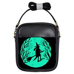 Halloween Witch - Cyan Moon Girls Sling Bags