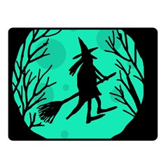 Halloween Witch - Cyan Moon Fleece Blanket (small)