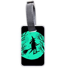 Halloween Witch - Cyan Moon Luggage Tags (one Side)  by Valentinaart