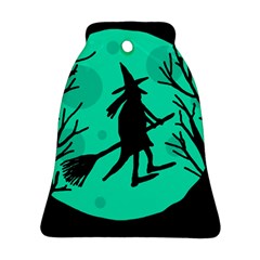 Halloween Witch - Cyan Moon Bell Ornament (2 Sides)