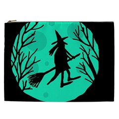 Halloween Witch - Cyan Moon Cosmetic Bag (xxl)  by Valentinaart