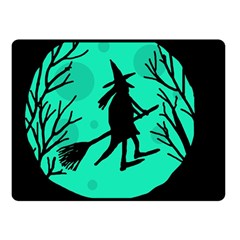 Halloween Witch - Cyan Moon Double Sided Fleece Blanket (small) 