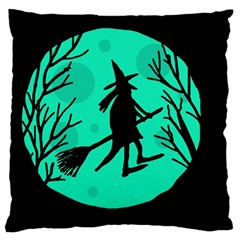 Halloween Witch - Cyan Moon Standard Flano Cushion Case (one Side)