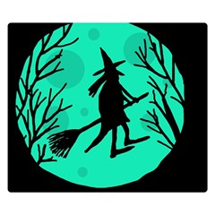 Halloween Witch - Cyan Moon Double Sided Flano Blanket (small) 