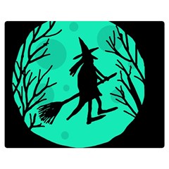 Halloween Witch - Cyan Moon Double Sided Flano Blanket (medium) 