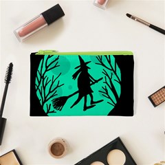 Halloween Witch - Cyan Moon Cosmetic Bag (xs) by Valentinaart