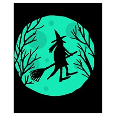 Halloween Witch - Cyan Moon Drawstring Bag (small)