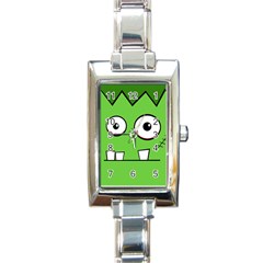 Halloween Frankenstein - green Rectangle Italian Charm Watch