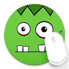 Halloween Frankenstein - green Round Mousepads