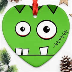 Halloween Frankenstein - green Ornament (Heart) 