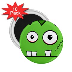 Halloween Frankenstein - green 2.25  Magnets (10 pack) 