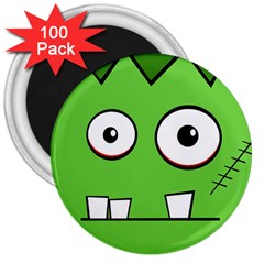 Halloween Frankenstein - green 3  Magnets (100 pack)